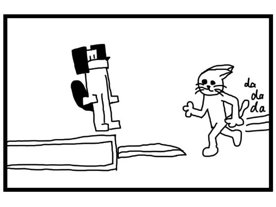 「d_555935 4コマ漫画「走り幅跳び」」のサムネイル画像