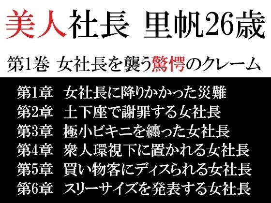 「d_615940 美人社長 里帆26歳 第1巻 女社長を襲う驚愕のクレーム」のサムネイル画像