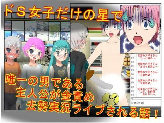 「d_654145 『女だけの玉責め星で去勢実況配信！』百億人の女が狙うのはたった二つのキ〇タマ！ 女たちに金責めされるシーンを勝手にライブ実況され、ドS女子らの人気者になる男！」のサムネイル画像